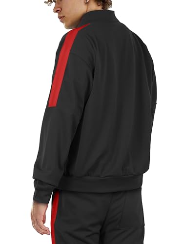 Hat and Beyond Mens Made in USA Premium Track Jacket & Pants Striped Sweatsuit Athletic Casual Essentials Gym