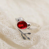 Bottled Up Designs Handmade Little Bird Ring, Recycled Antique Bottles, Sterling Silver, Eco Friendly, Made in USA, Birthday Gifts, Mothers Day, Women, Anniversary (Red Beer Bottle)