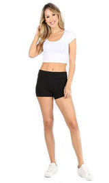 JJJ Women's Cotton Hot Pants Booty Shorts, Low-Rise/High Waist Leggings - Made in USA