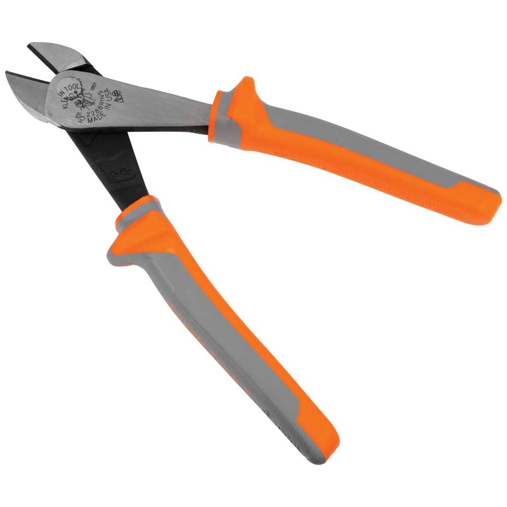 Klein Tools 2139NERINS 1000V Insulated Side Cutter Pliers, Made in USA, High Leverage Design, Induction Hardened Knives, 9-Inch