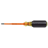 Klein Tools 612-4-INS Insulated 1/8-Inch Slotted Screwdriver, 4-Inch, Made in USA