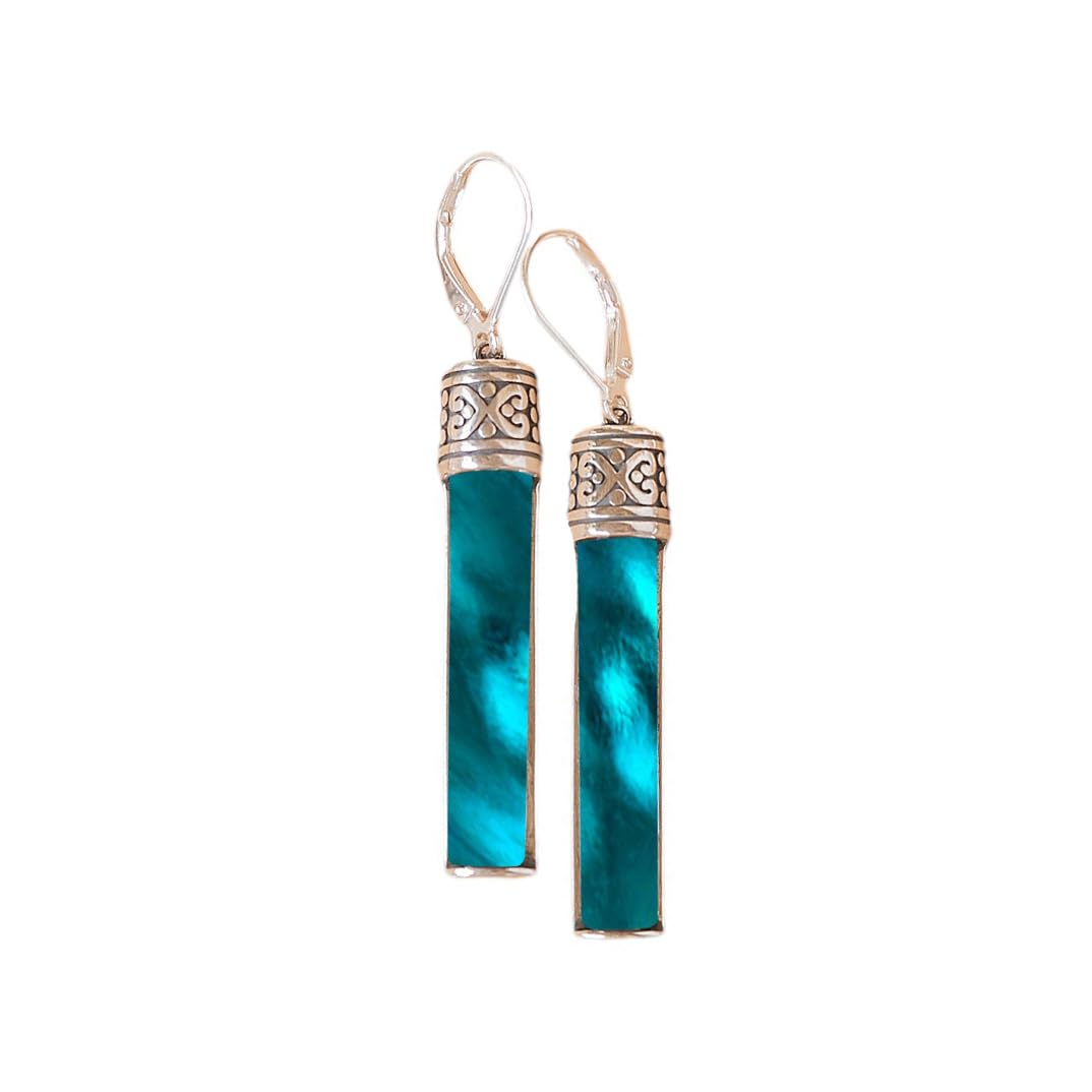 Recycled Antique Bottle and Dishware and Sterling Silver Bottoms Up Lever Back Earrings (Vintage Mason Jar)