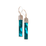 Recycled Antique Bottle and Dishware and Sterling Silver Bottoms Up Lever Back Earrings (Vintage Mason Jar)