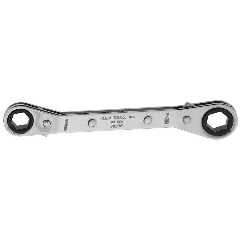 Klein Tools 68240 Fully Reversible Ratcheting Offset Box Wrench, 5/8 x 11/16-Inch, Made in USA