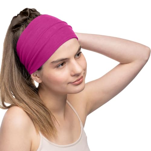 Women's Cotton Headbands Sweatbands 5" Wide Sports Fitness Yoga Fashion Made in USA