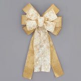 Ivory Gold Branches Christmas Wreath Bow - Package Perfect Bows Made in USA