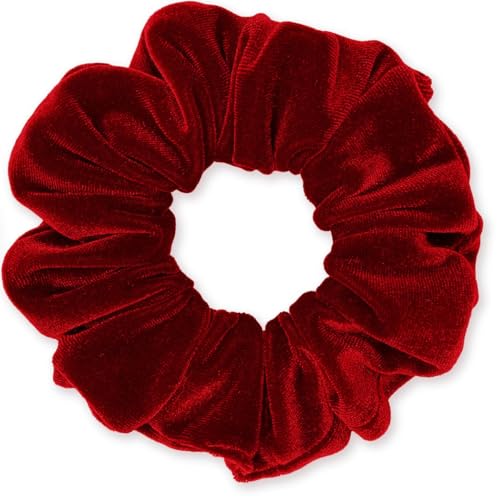 Velvet Scrunchies 3-Pack Gift Set Premium Plush Ponytail Holder Made in the USA Burgundy Forest Black