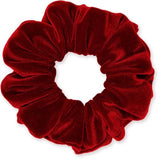 Velvet Scrunchies 3-Pack Gift Set Premium Plush Ponytail Holder Made in the USA Burgundy Forest Black