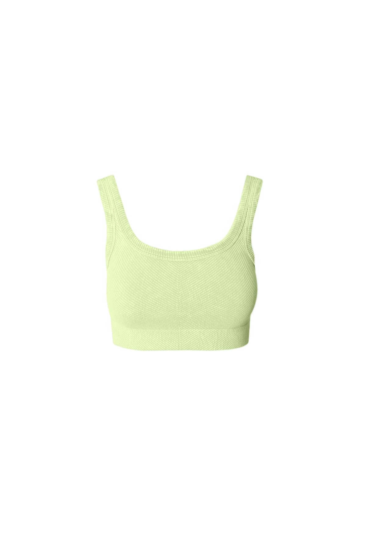 NIKIBIKI Women Seamless Vintage Chevron Ribbed Crop Top, Made in U.S.A, One Size