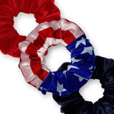 Velvet Scrunchies 3-Pack Gift Set Premium Plush Ponytail Holder Made in the USA Burgundy Forest Black