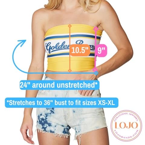 Lojobands Women's Tailgate Outfit College Two Tone Color Block Tube Top Made in USA One Size Fits Most