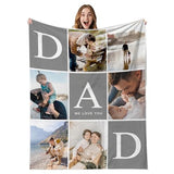 Custom Blanket with Picture Made in USA,Personalized Photo Blanket Throw Photo Blankets for Family Friends Pets,50"x60"