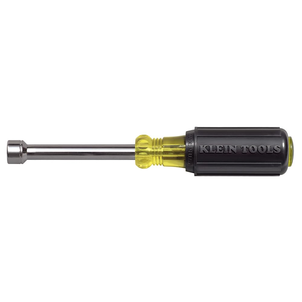 Klein Tools 630-5MM 5 mm Nut Driver with 3-Inch Hollow Shaft and Cushion Grip Handle, Made in USA