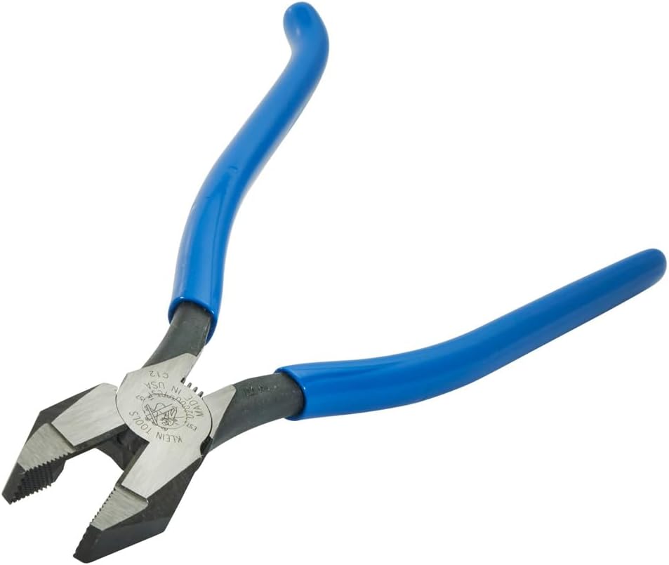 Klein Tools 94508 Pliers Set, Made in USA, Ironworker's Diagonal Cutting Pliers and Heavy Duty Side Cutters, Tie Wire Cutter for Rebar Work, 2-Piece Kit