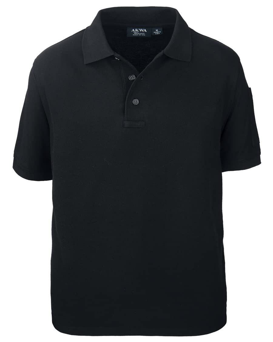 Akwa Men's Short Sleeve Cotton Pique Tactical Polo Made in USA