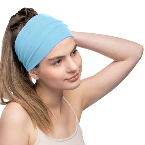 Women's Cotton Headbands Sweatbands 5" Wide Sports Fitness Yoga Fashion Made in USA