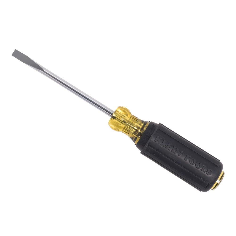 Klein Tools 605-6 1/4-Inch Cabinet Tip Screwdriver, Heavy Duty, 6-Inch, Made in USA