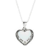 Bottled Up Designs Handmade, Homespun Hearts Necklace, Recycled Vintage Bottles, Sterling Silver, Made in USA, Birthday Gifts, Mothers Day, Women, Anniversary (White 1960s Cold Cream Jar)