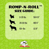 Jolly Pets Romp-n-Roll Rope and Ball Dog Toy, 8 Inches/Large, Orange