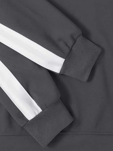 Hat and Beyond Mens Premium USA Made Striped Track Suit Athletic Casual Running Workout Sweat Suit Combo Track Jacket & Pant