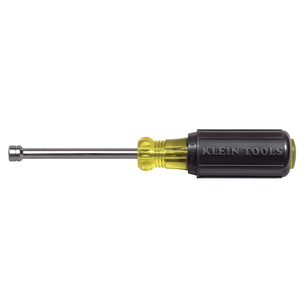 Klein Tools 630-5MM 5 mm Nut Driver with 3-Inch Hollow Shaft and Cushion Grip Handle, Made in USA