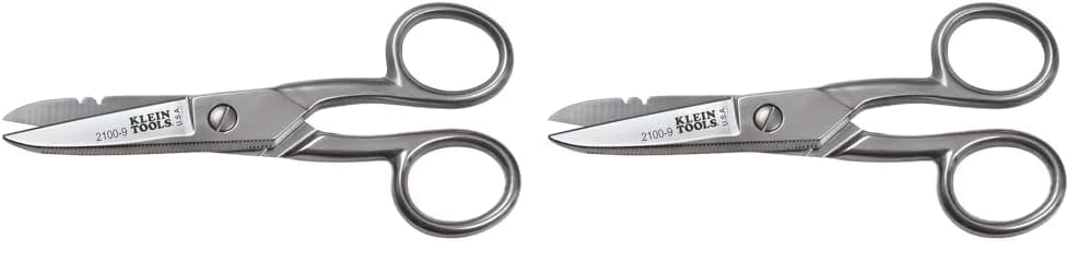 Klein Tools 2100-9 Stainless Steel Electrician's Scissors with Stripping Notches, 5-1/4-Inch, Made in USA