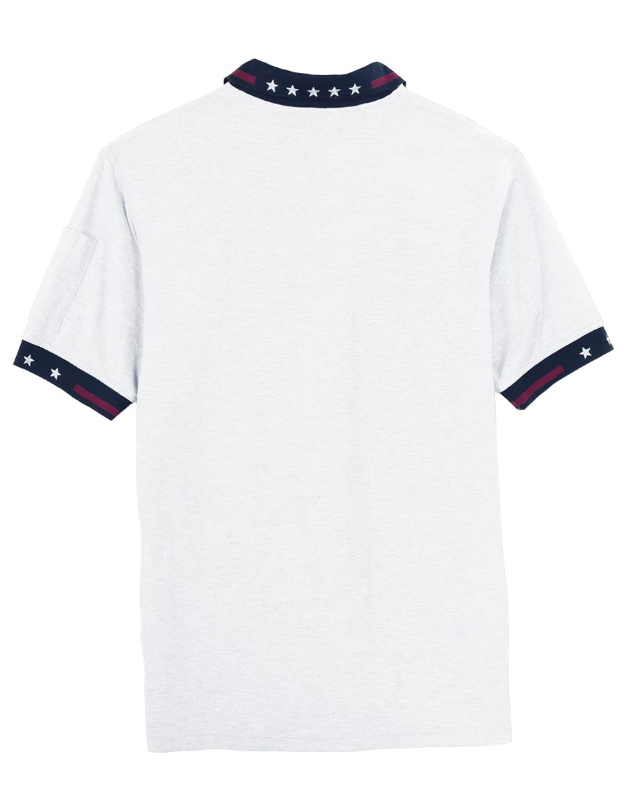 Akwa Men's Short Sleeve Cotton Pique Patriotic Tactical Polo Made in USA
