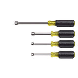 Klein Tools 647 Tool Set, Made in USA, Nut Drivers Sizes 3/16, 1/4, 5/16, 11/32, 3/8, 7/16, 1/2-Inch, Chrome-Plated 6-Inch Shafts, Cushion Grip, 7-Piece