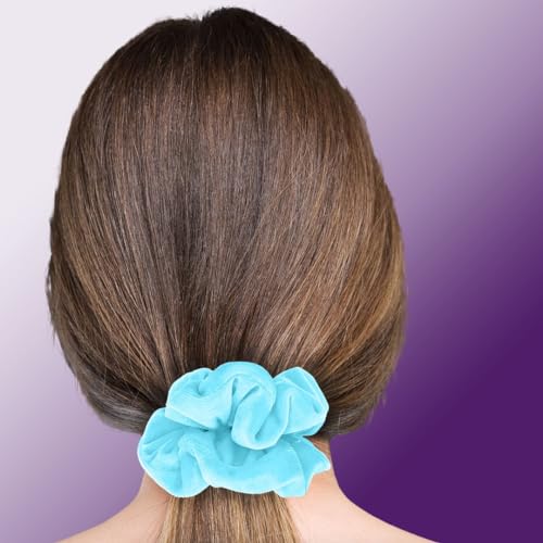 Velvet Scrunchies 3-Pack Gift Set Premium Plush Ponytail Holder Made in the USA Burgundy Forest Black