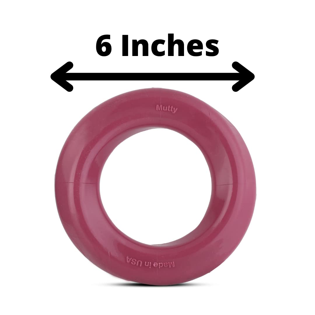 Mutty Dog Chew Ring - Made in USA Dog Toys for Chewers - One Meal Donated to Shelters per Toy - Durable Rubber Dog Toy - Non-Toxic 100% Food Grade Materials