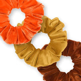 Velvet Scrunchies 3-Pack Gift Set Premium Plush Ponytail Holder Made in the USA Burgundy Forest Black
