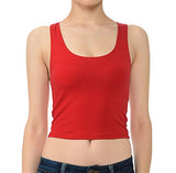 7Wins Women's Casual Solid Sleeveless Crop Top Basic Round Neck Tank Top