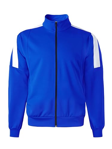 Hat and Beyond Mens Made in USA Premium Track Jacket & Pants Striped Sweatsuit Athletic Casual Essentials Gym