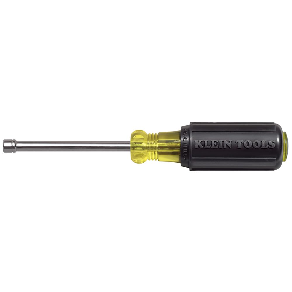 Klein Tools 630-5MM 5 mm Nut Driver with 3-Inch Hollow Shaft and Cushion Grip Handle, Made in USA