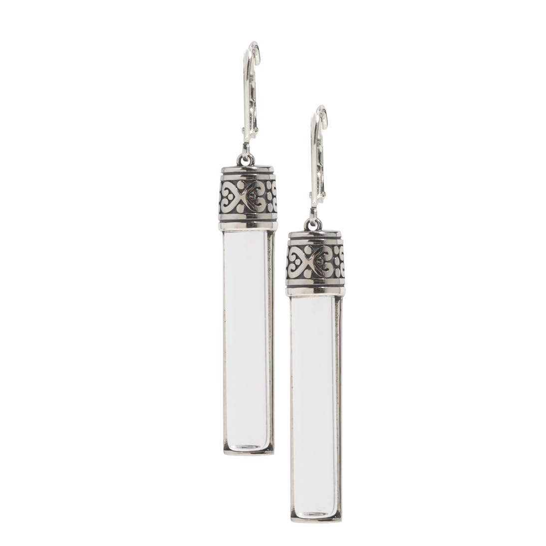 Recycled Antique Bottle and Dishware and Sterling Silver Bottoms Up Lever Back Earrings (Vintage Mason Jar)