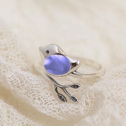 Bottled Up Designs Handmade Little Bird Ring, Recycled Antique Bottles, Sterling Silver, Eco Friendly, Made in USA, Birthday Gifts, Mothers Day, Women, Anniversary (Red Beer Bottle)
