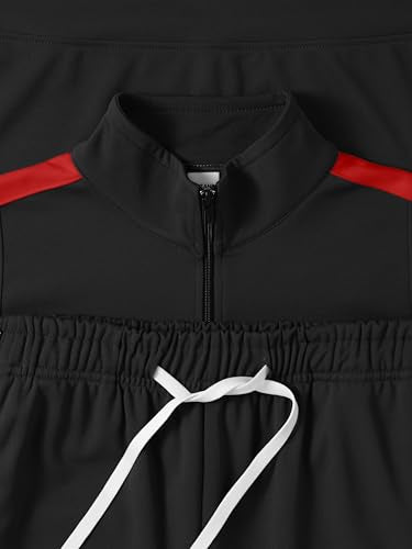 Hat and Beyond Mens Premium USA Made Striped Track Suit Athletic Casual Running Workout Sweat Suit Combo Track Jacket & Pant