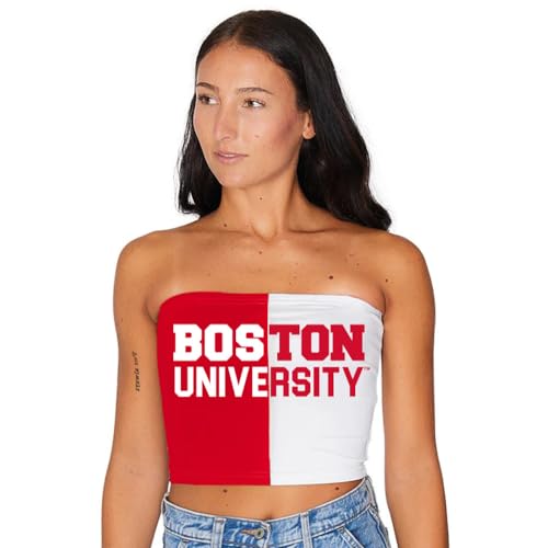 Lojobands Women's Tailgate Outfit College Two Tone Color Block Tube Top Made in USA One Size Fits Most