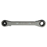 Klein Tools 68310 Ratcheting Refrigeration Wrench, Made in USA, Reversible Wrench with 3/16 and 5/16-Inch Square and 1/4 and 3/8-Inch Square Sizes
