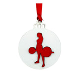 Weightlifting Christmas Tree Ornament 4 Piece Set, Includes 4 Different Wooden Weightlifting Style Ornaments, Weightlifting Gift, Fitness Ornament (All Male Lifter 4 Pack)