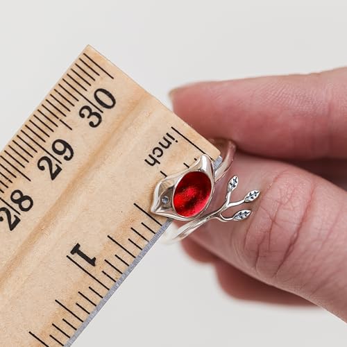 Bottled Up Designs Handmade Little Bird Ring, Recycled Antique Bottles, Sterling Silver, Eco Friendly, Made in USA, Birthday Gifts, Mothers Day, Women, Anniversary (Red Beer Bottle)