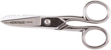 Klein Tools 100CS Electrician Scissors, Serrated Scissors with Wire Stripping Notches, Made in USA