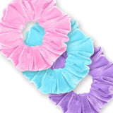Velvet Scrunchies 3-Pack Gift Set Premium Plush Ponytail Holder Made in the USA Burgundy Forest Black