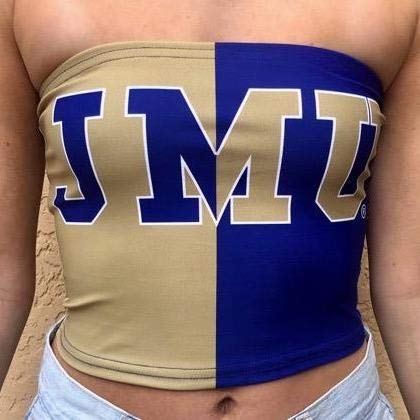 Lojobands Women's Tailgate Outfit College Two Tone Color Block Tube Top Made in USA One Size Fits Most