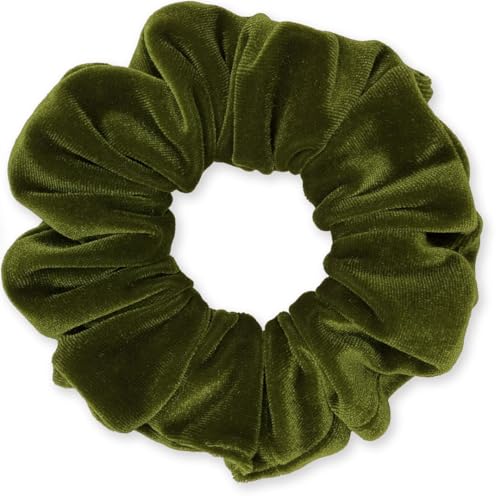 Velvet Scrunchies 3-Pack Gift Set Premium Plush Ponytail Holder Made in the USA Burgundy Forest Black