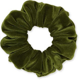 Velvet Scrunchies 3-Pack Gift Set Premium Plush Ponytail Holder Made in the USA Burgundy Forest Black
