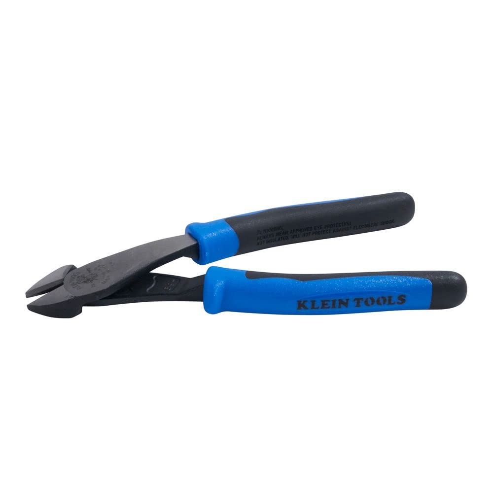 Klein Tools J2000-48 Pliers, Diagonal Cutting Pliers with Angled Head, Heavy-Duty to Cut ACSR, Screws, Nails, and most Hardened Wire, 8-Inch