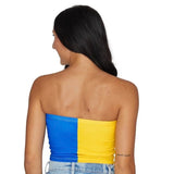 Lojobands Women's Tailgate Outfit College Two Tone Color Block Tube Top Made in USA One Size Fits Most
