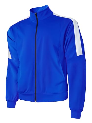 Hat and Beyond Mens Made in USA Premium Track Jacket & Pants Striped Sweatsuit Athletic Casual Essentials Gym