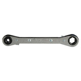 Klein Tools 68310 Ratcheting Refrigeration Wrench, Made in USA, Reversible Wrench with 3/16 and 5/16-Inch Square and 1/4 and 3/8-Inch Square Sizes